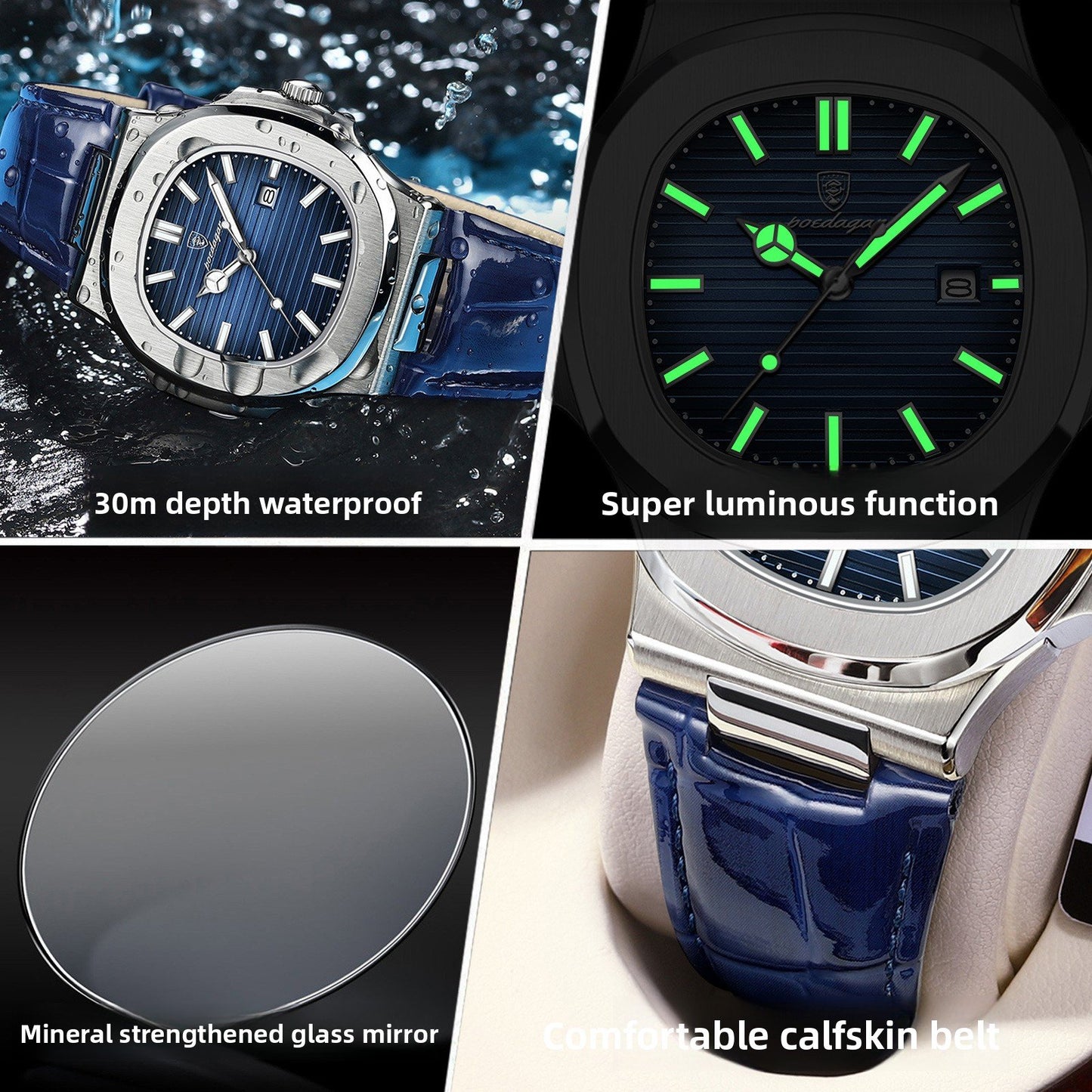 The new ultra-thin men's watch is waterproof